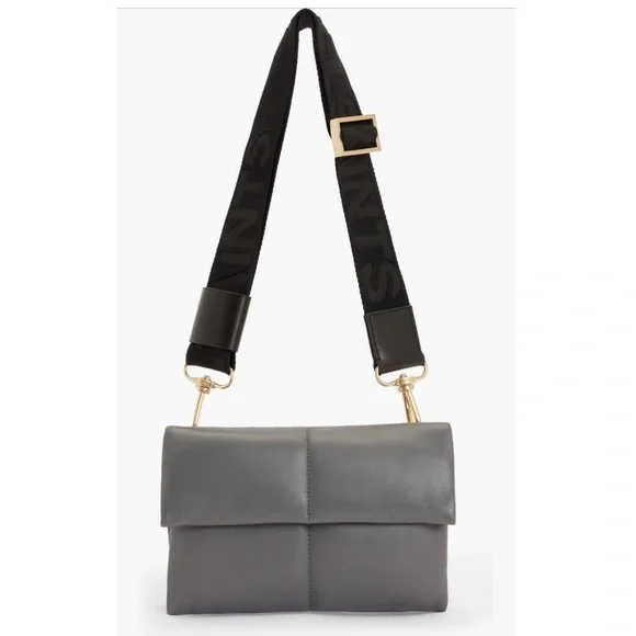 All Saints Ezra Logo Strap Leather Crossbody Bag - Picture 2 of 11